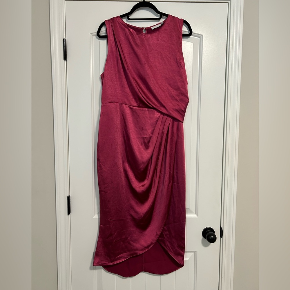 Lush Sleeveless Pleated Midi Dress - XL, Great Condition red/purple